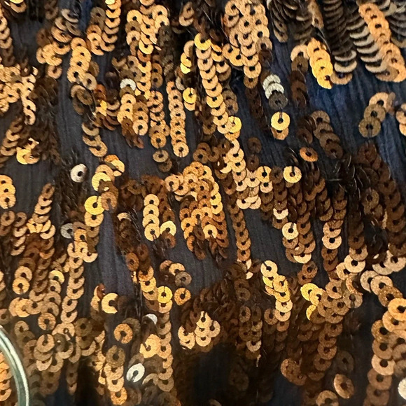 J CREW WOMENS NAVY BLUE WITH COPPER SEQUINS SKIRT - Picture 6 of 7